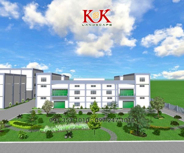 THIẾT KẾ VÀ THI CÔNG CẢNH QUAN NHÀ MÁY, KHU CÔNG NGHIỆP – GIẢI PHÁP XANH TOÀN DIỆN TỪ KK LANDSCAPE