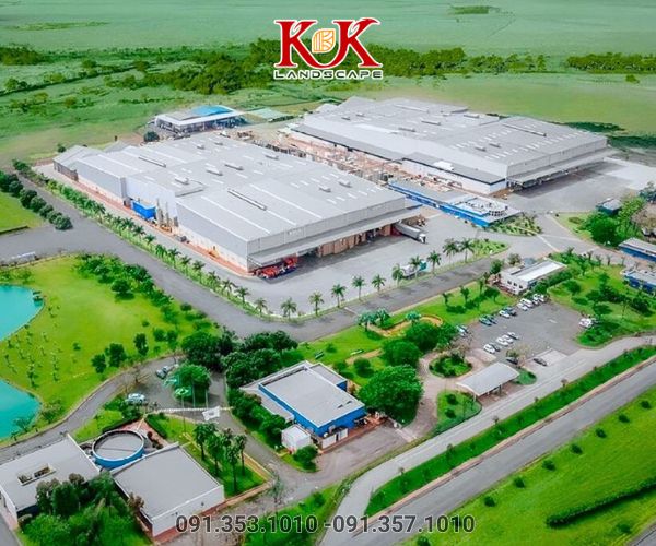 THIẾT KẾ VÀ THI CÔNG SÂN VƯỜN NHÀ MÁY – GIẢI PHÁP XANH CHO DOANH NGHIỆP HIỆN ĐẠI