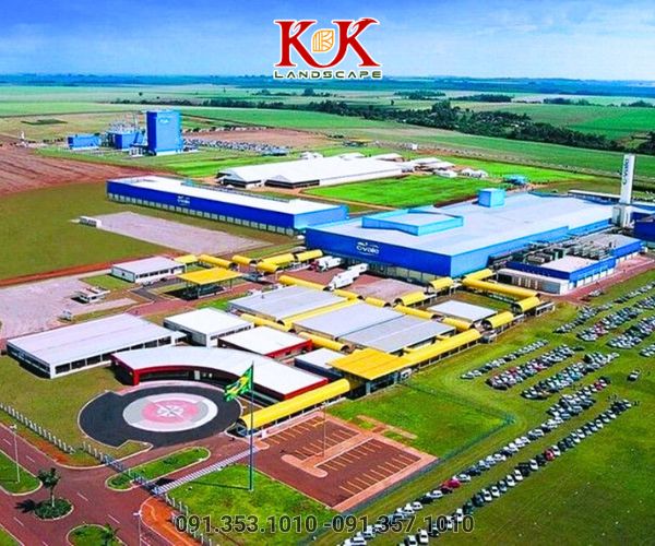 THIẾT KẾ VÀ THI CÔNG SÂN VƯỜN NHÀ MÁY – GIẢI PHÁP XANH CHO DOANH NGHIỆP HIỆN ĐẠI