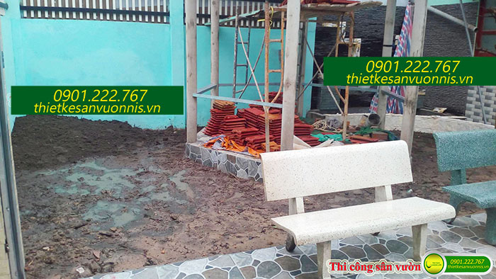 Thi công sân vườn nhà anh hiếu Thủ Đức