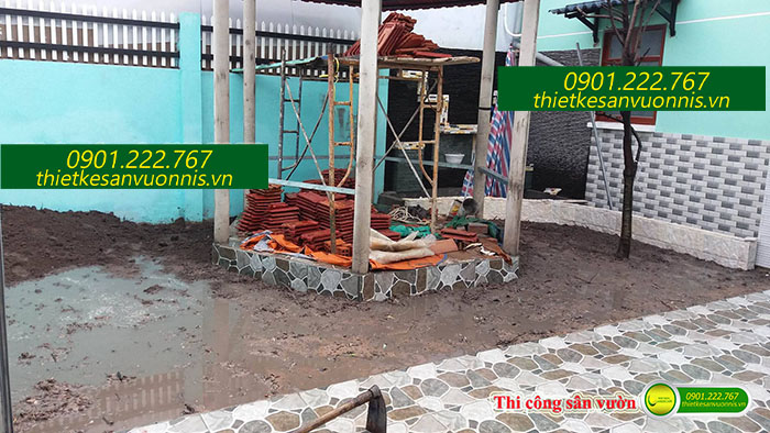 Thi công sân vườn nhà anh hiếu Thủ Đức