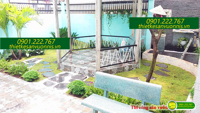 Thi công sân vườn nhà anh hiếu Thủ Đức