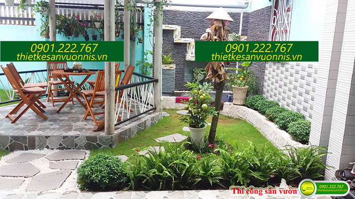 Thi công sân vườn nhà anh hiếu Thủ Đức