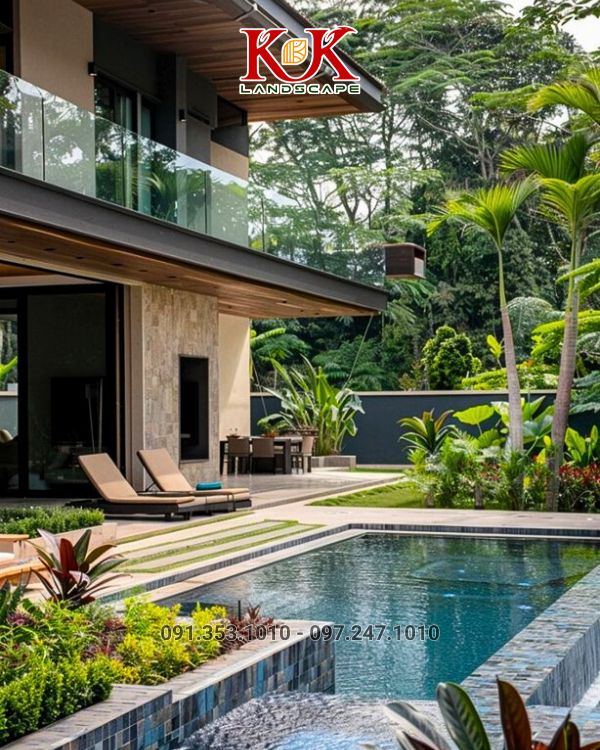 thi công sân vườn khách sạn